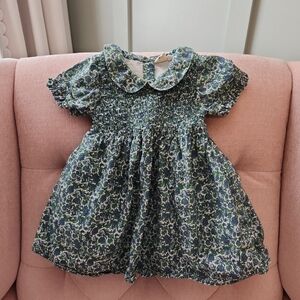 Beet World 18-24 Floral Green Blue Smocked Dress Ethical Sustainable Spring